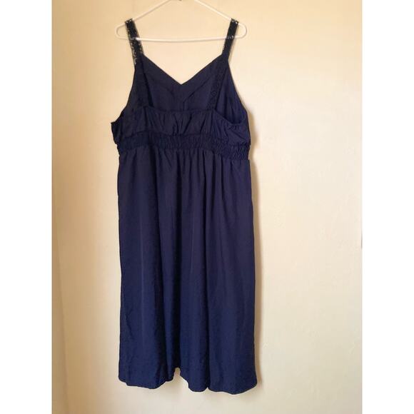 Shein Curve Women's Dress Size 4XL Dark Navy Blue Crochet Straps Sleeveless NWOT - Picture 4 of 8